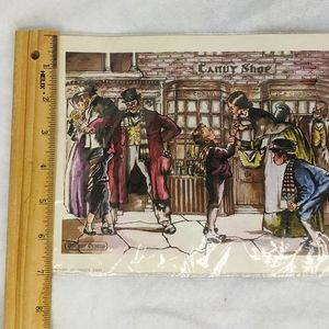 Vintage Dickens Christmas Litho New